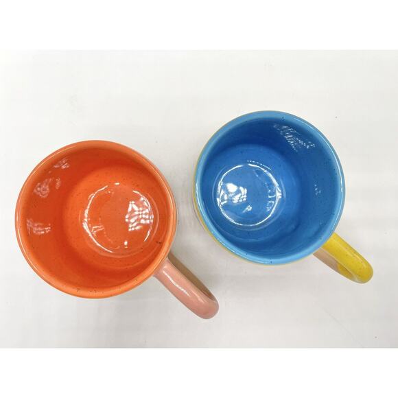 Set Of 2 Starbucks Terra Cotta Two Tone Long Handle 12oz Mugs - Picture 3 of 6